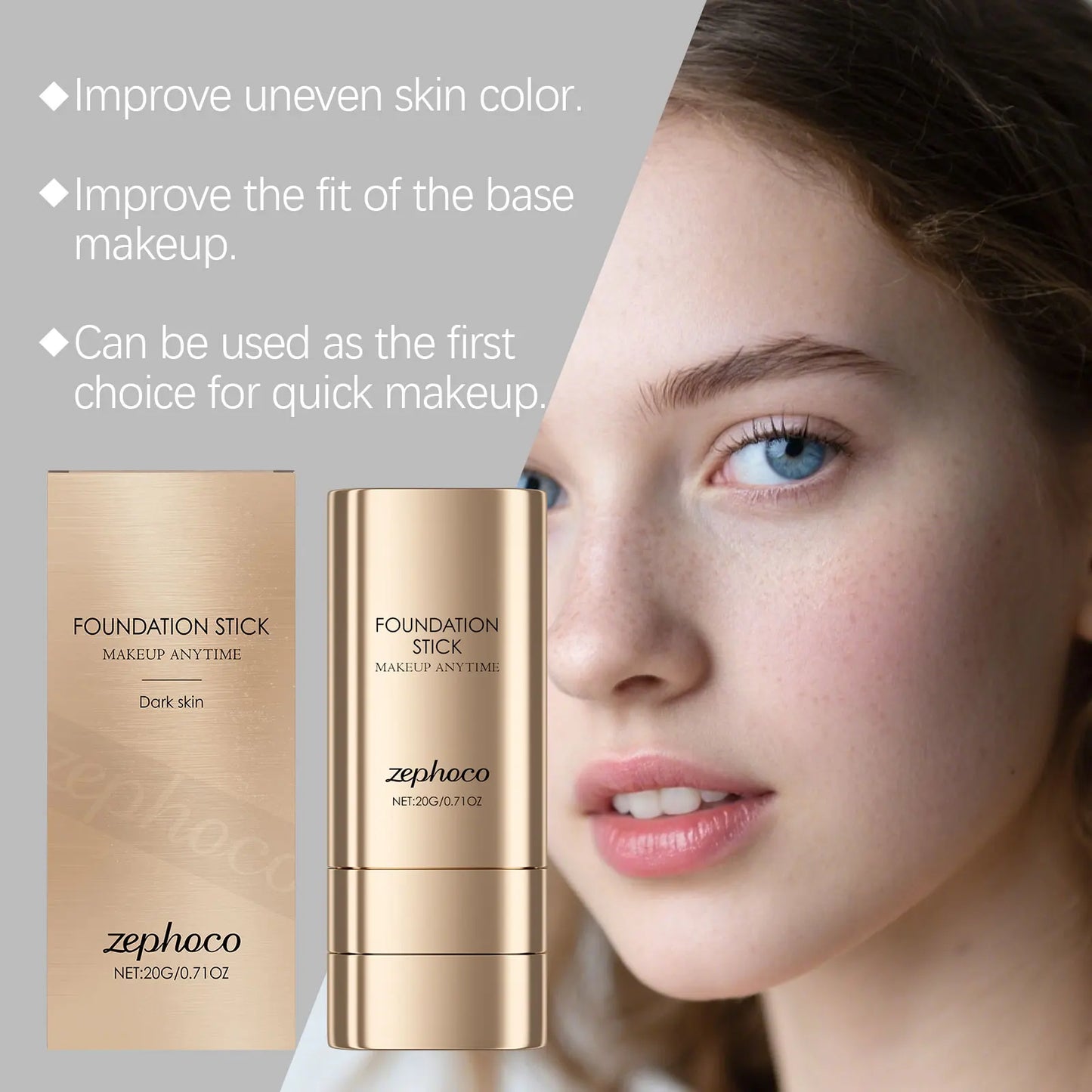 2-in-1 Foundation & Concealer Stick | Matte Finish, All Skin Types