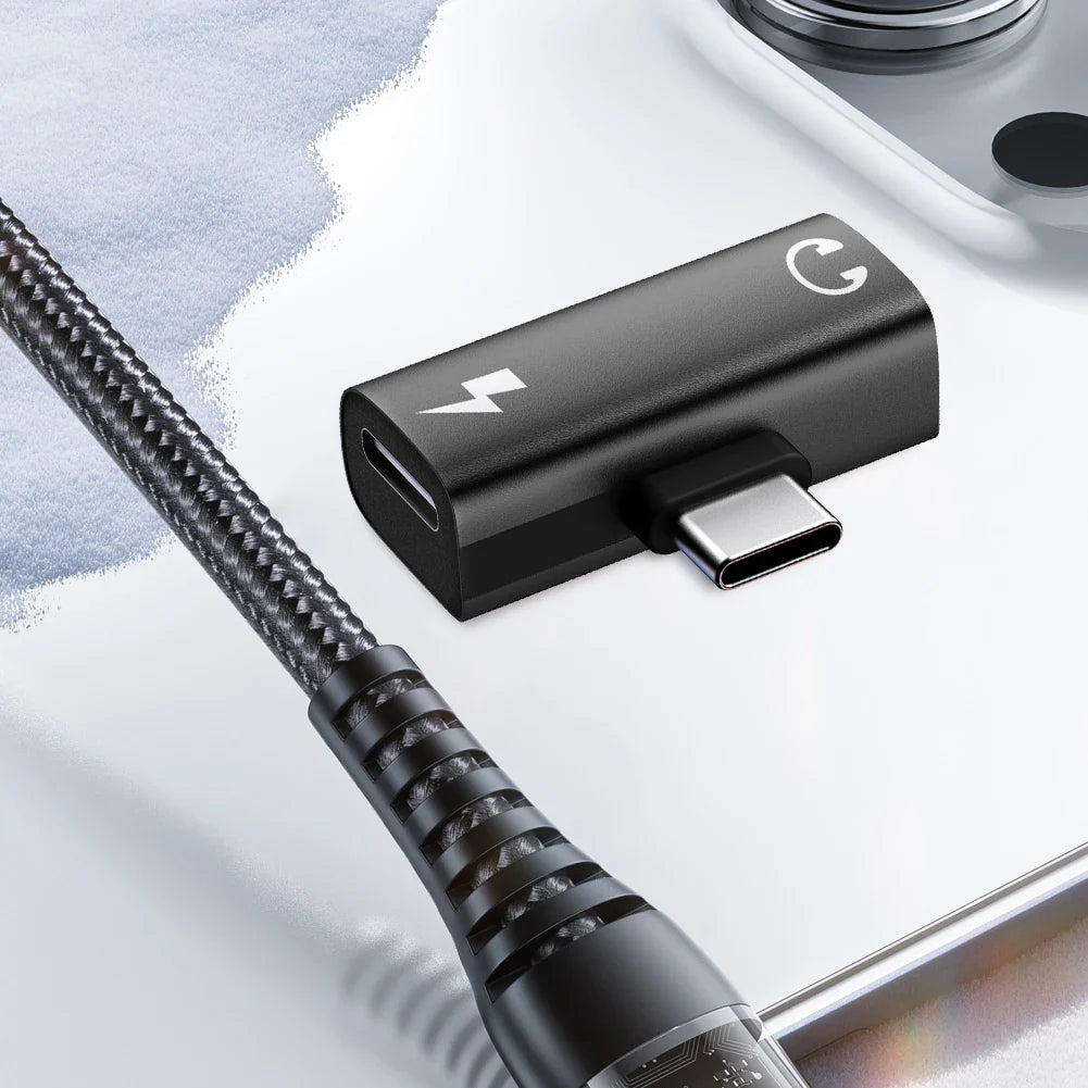 2-in-1 USB-C to 3.5mm Audio & PD 30W Charging Adapter Splitter