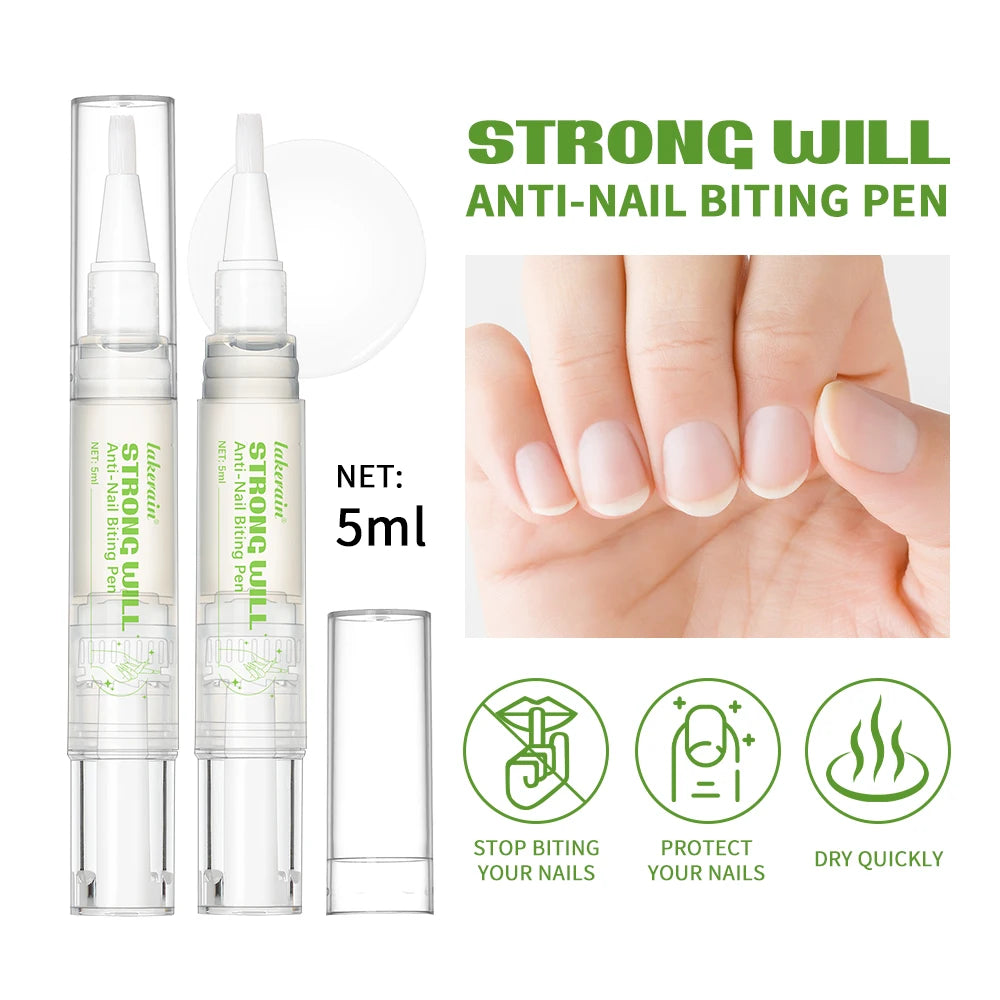 Strong Will Anti-Nail Biting Click Pen Stop Nail Biting Care Nails Improve Nail Biting Behavior Strong Bitter Aquamarine Pen Peaceful Pleasures Health and Wellness 2pcs