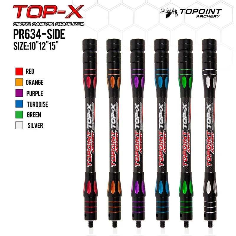 Topoint PR634 10 12 15 Recurve Bow Stabilizer Bar 3K Pure Carbon