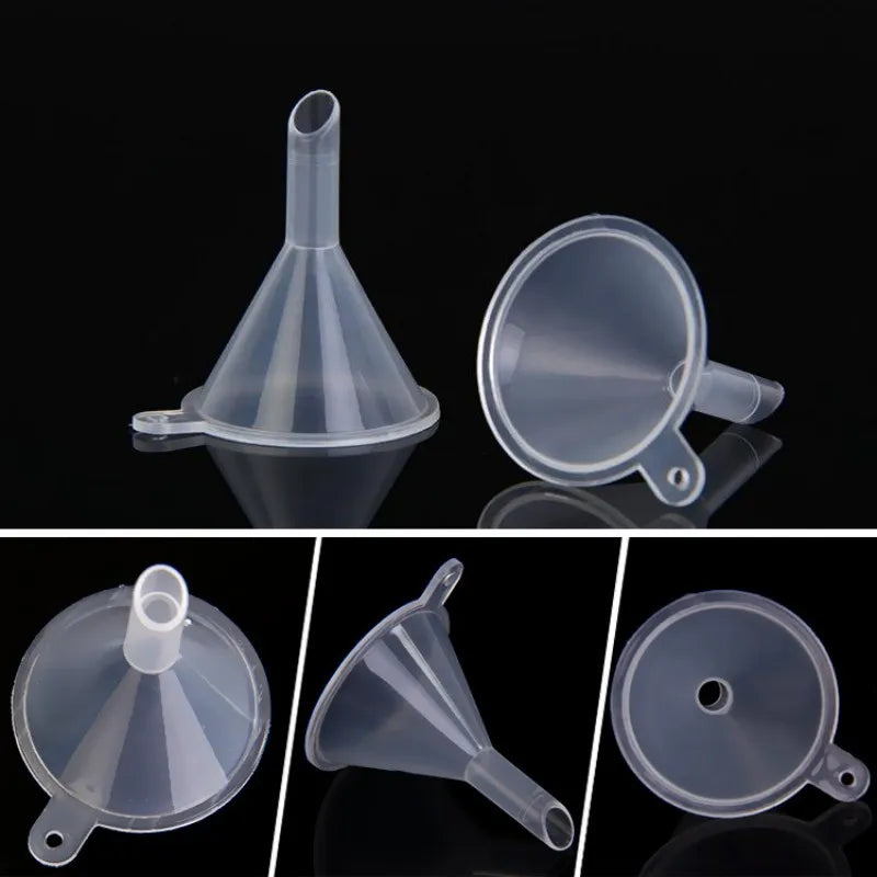 10-Pack Mini Plastic Funnels for Perfume, Oils & Travel