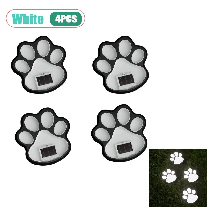 Solar Paw Print Garden Path Lights – LED, Waterproof, Auto On/Off