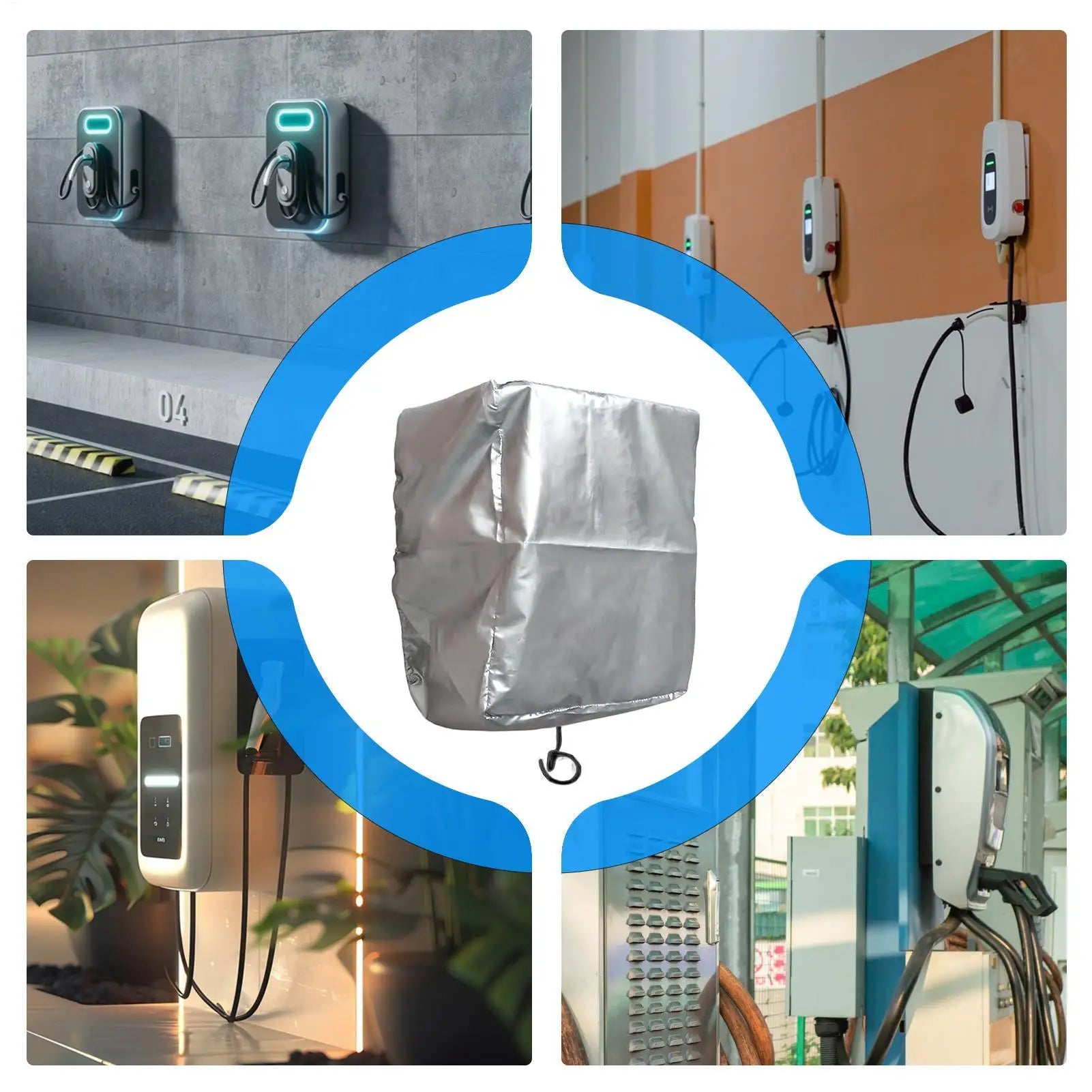 Universal EV Charger Weatherproof Cover, Waterproof Electric Vehicle Charging Station Protective Outdoor Rain Shelter 32*20*40cm Peaceful Pleasures Health and Wellness