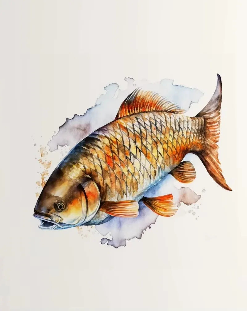 Deep Sea Watercolor Canvas Print – Ocean Creatures Wall Art