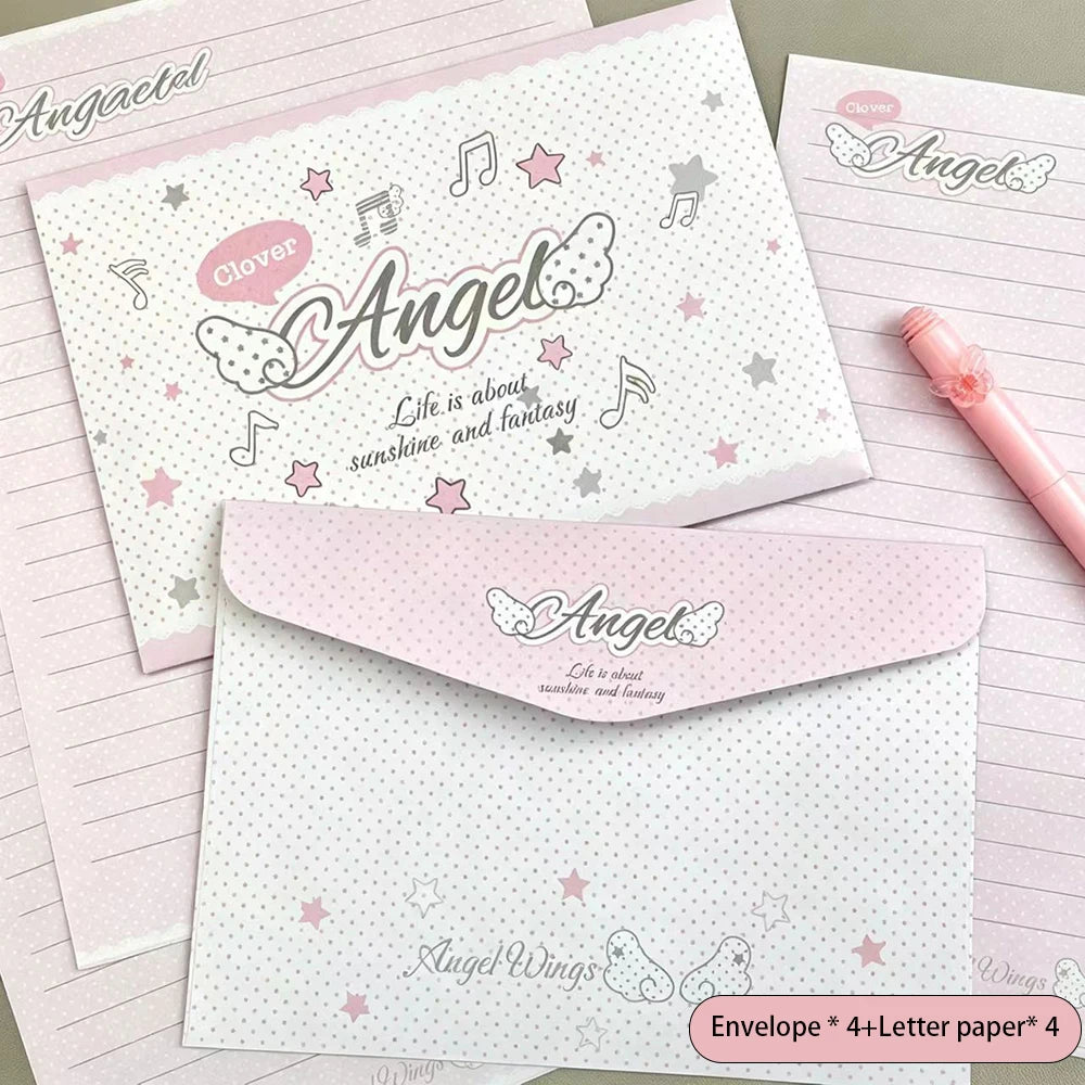 Angel Wings Envelope Letter Ins Beauty Pink Girl Heart Handwritten