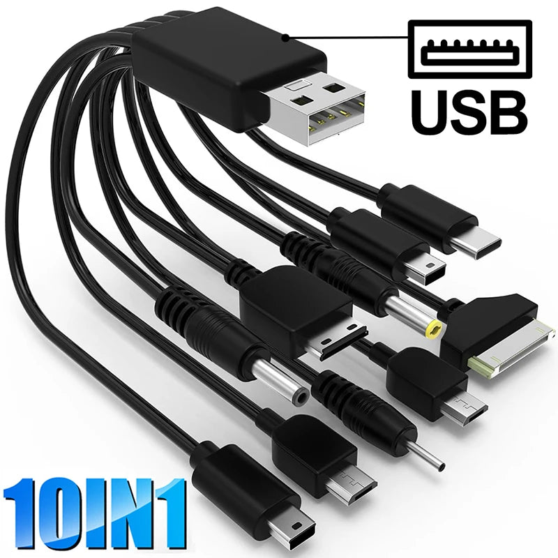 10-in-1 Multi-Head USB Charging Cable – Universal Multi-Port Peaceful Pleasures Health and Wellness