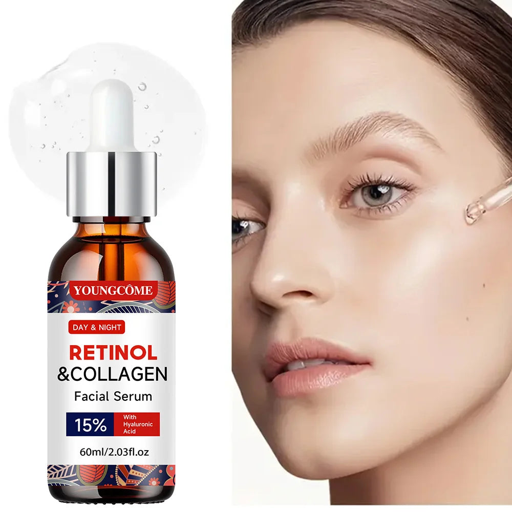 Retinol Collagen Facial Serum with Hyaluronic Acid - Daily Hydrating Skin Care for All Skin Type Peaceful Pleasures Health and Wellness