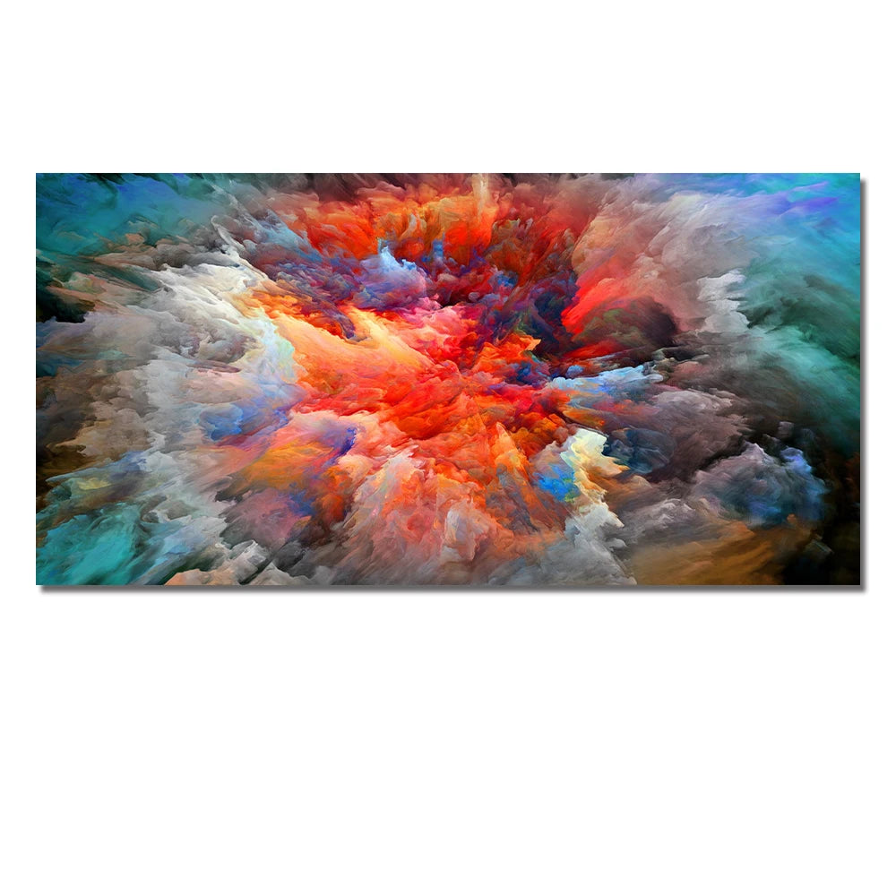 Grey Yellow Cloud Abstract Art Oil Painting Posters And Prints on Canvas Modern Art Independe Wall Picture For Living Room Decor Peaceful Pleasures Health and Wellness QP10215-F 40x80cm No Frame