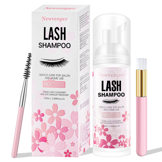 Lash Shampoo for Eyelash Cleaning with Brush and Wand Peaceful Pleasures Health and Wellness