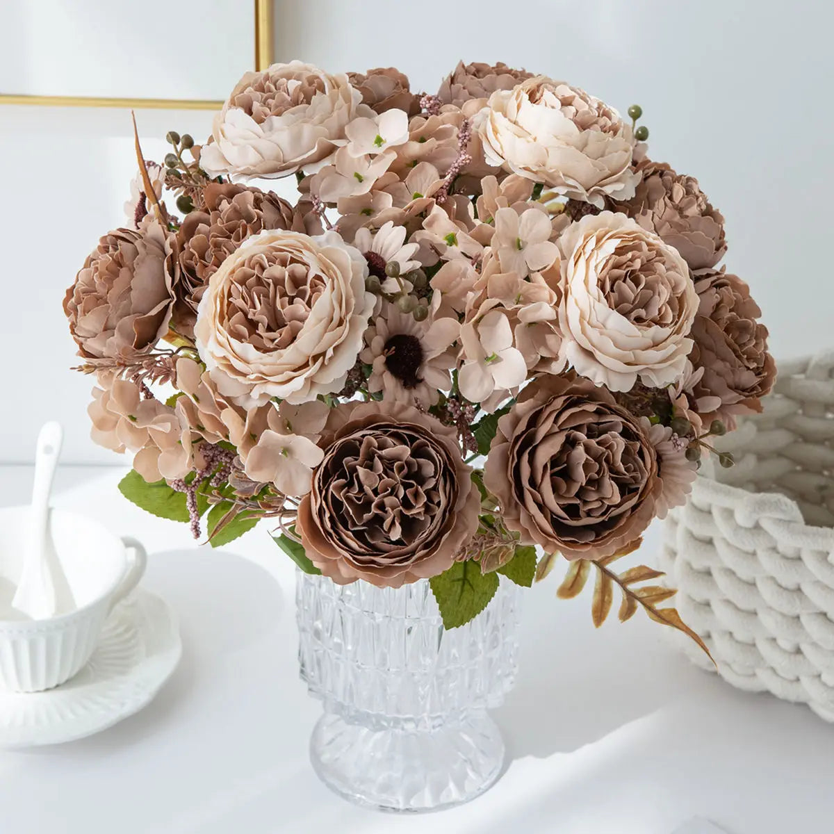 Artificial Silk Persian Peony Bouquet – Wedding & Home Decor