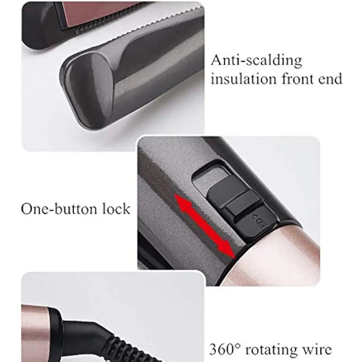 Hair Straightener And Curler 2 in 1 Ceramic Tourmaline Twist Straightening Curling Hair Styling Flat Iron Tool Dual Voltage Peaceful Pleasures Health and Wellness