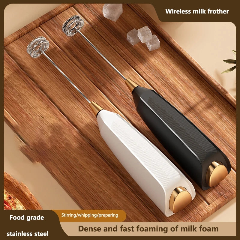 3-in-1 Wireless Electric Milk Frother Handheld Coffee Foam Maker Battery Powered Fast 15s Frothing Suitable For Lattes Peaceful Pleasures Health and Wellness