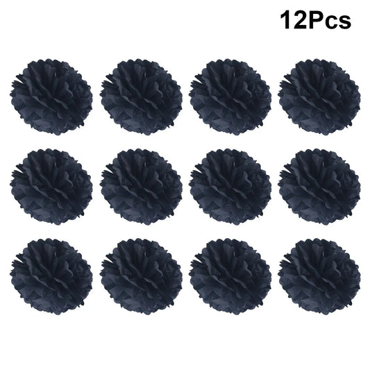 12Pcs 30Cm Exquisite Paper Flower Balls Wedding Decoration Set for Home Church Stairs Armrest Birthday Graduation Festival Peaceful Pleasures Health and Wellness