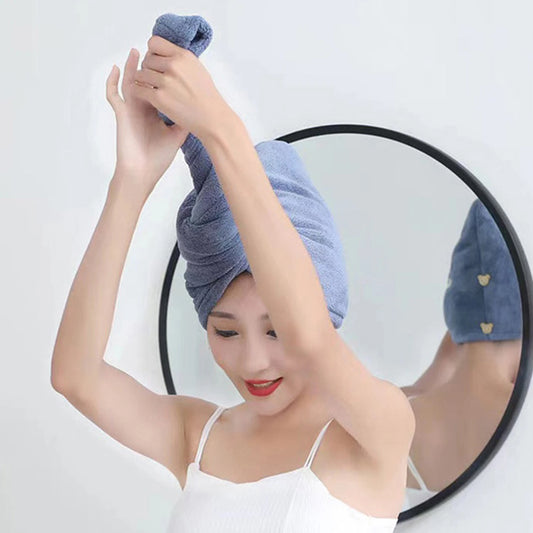Coral Fleece Ladies Hair Towel Washable Hair Turban Wrap Drying Head Towels for Children and Women Wet Hair Peaceful Pleasures Health and Wellness