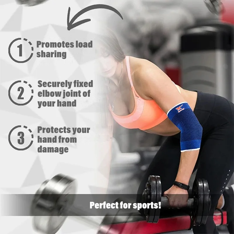 One Pair Blue Comfortable cotton Material Knitted Elbow Protector for Enhanced Elbow Support Protection Sports Elbow Protection Peaceful Pleasures Health and Wellness