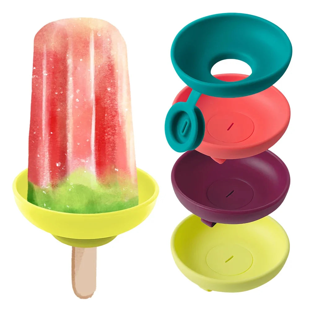 Silicone Popsicle Drip Catcher – 5-Pack Reusable Ice Cream Holder Peaceful Pleasures Health and Wellness Multicolor france