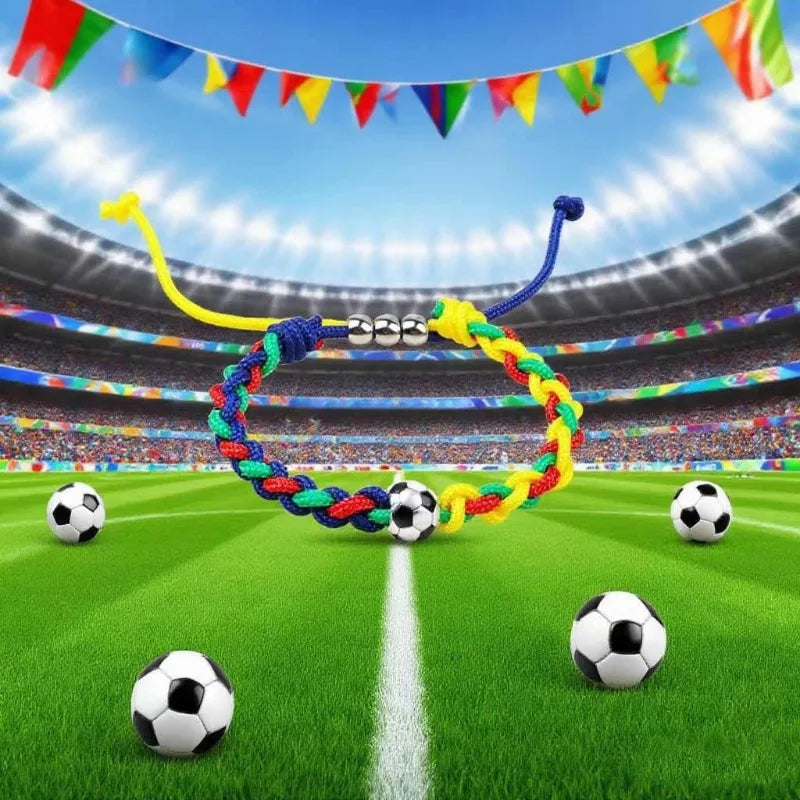 Colorful Woven Football Bracelet | Sports Fan Souvenir 1–8 Pcs