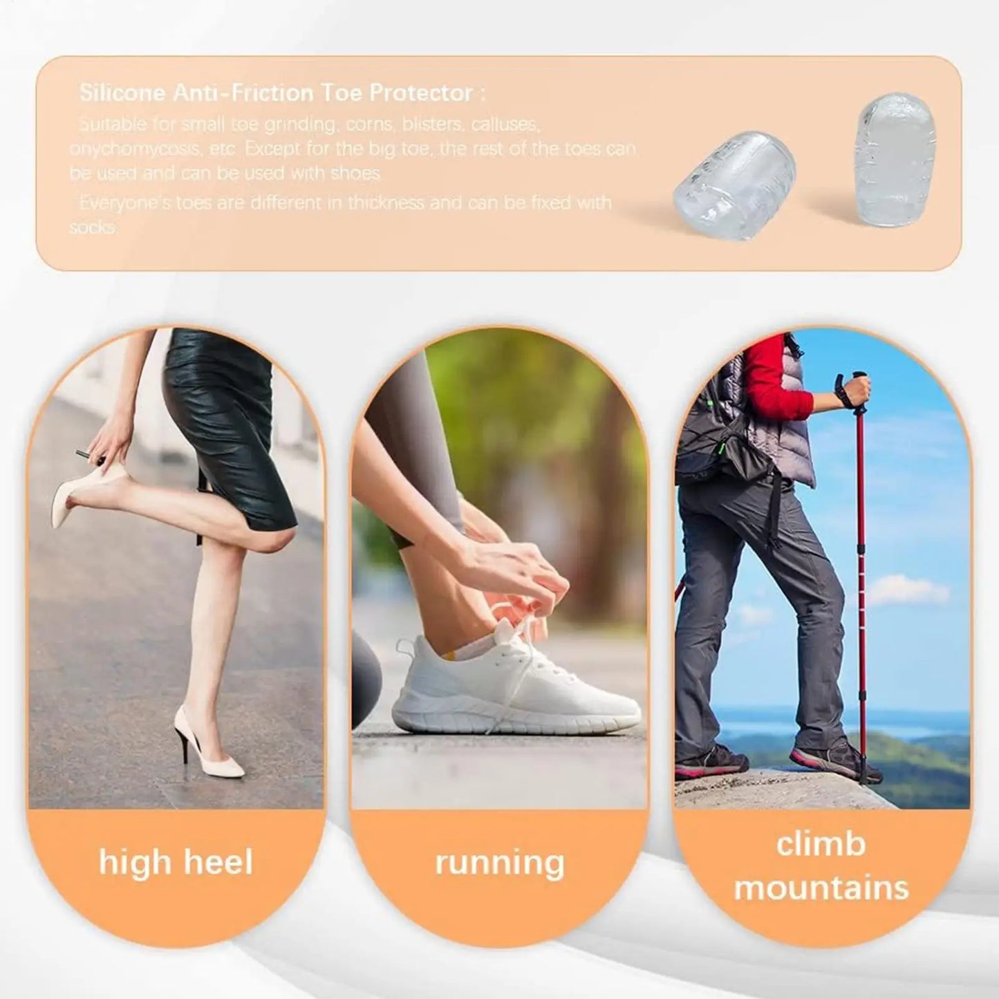 Silicone Toe Protector Caps – Breathable Anti-Friction (20 Pcs)