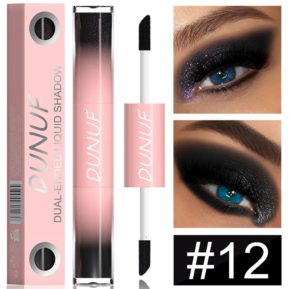 Dual-Ended Liquid Eyeshadow - Long-Lasting, Shimmer Finishes In Red, Blue, Purple, Bronze - Ideal For Holiday And Stage Makeup Peaceful Pleasures Health and Wellness DU12SSTSYY12