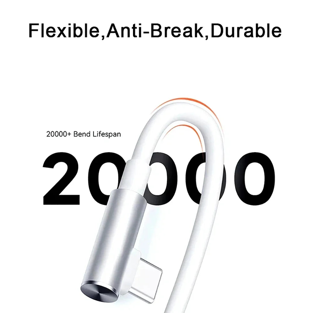 120W 6A USB-C Fast Charging Cable 90° Elbow – Xiaomi & POCO