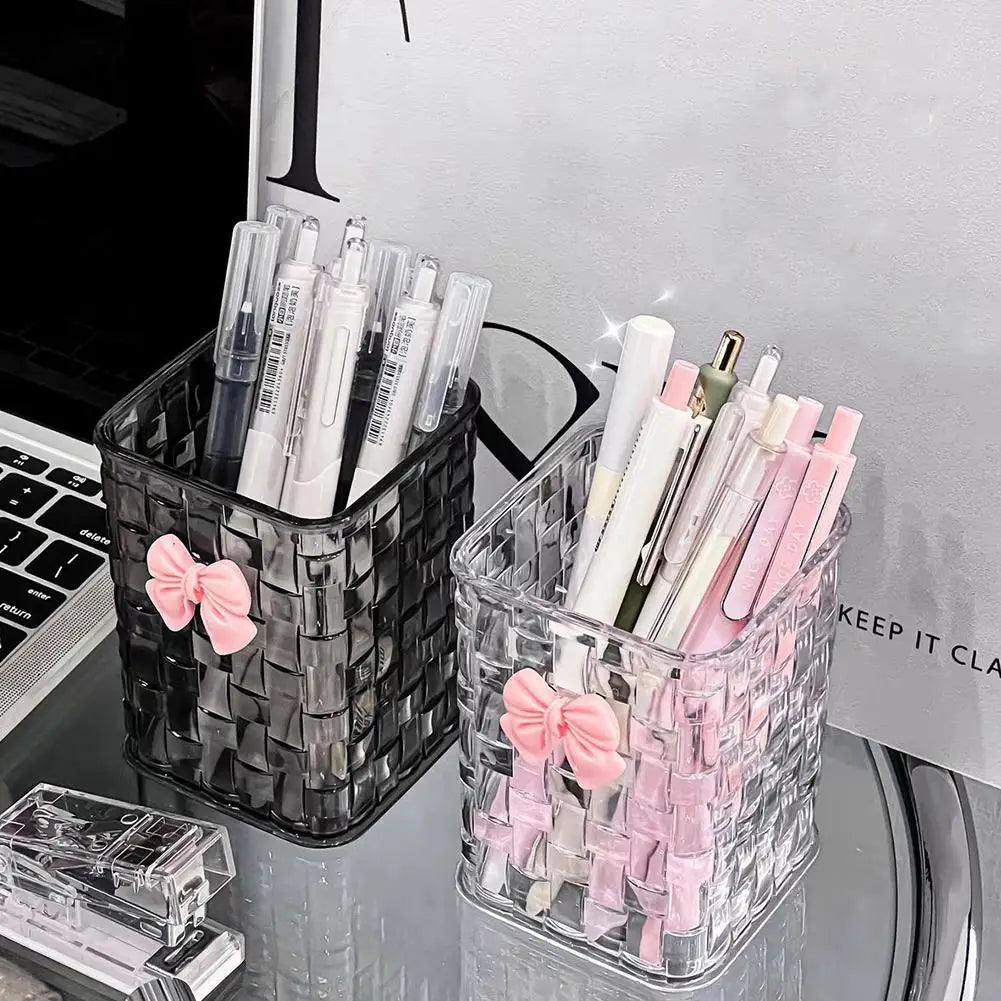 Clear Acrylic Makeup Brush & Cosmetic Desk Organizer