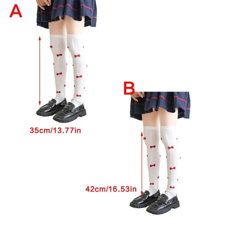 Girls Bowknot Over-the-Knee Socks | Long Boot Stockings 7–12Y