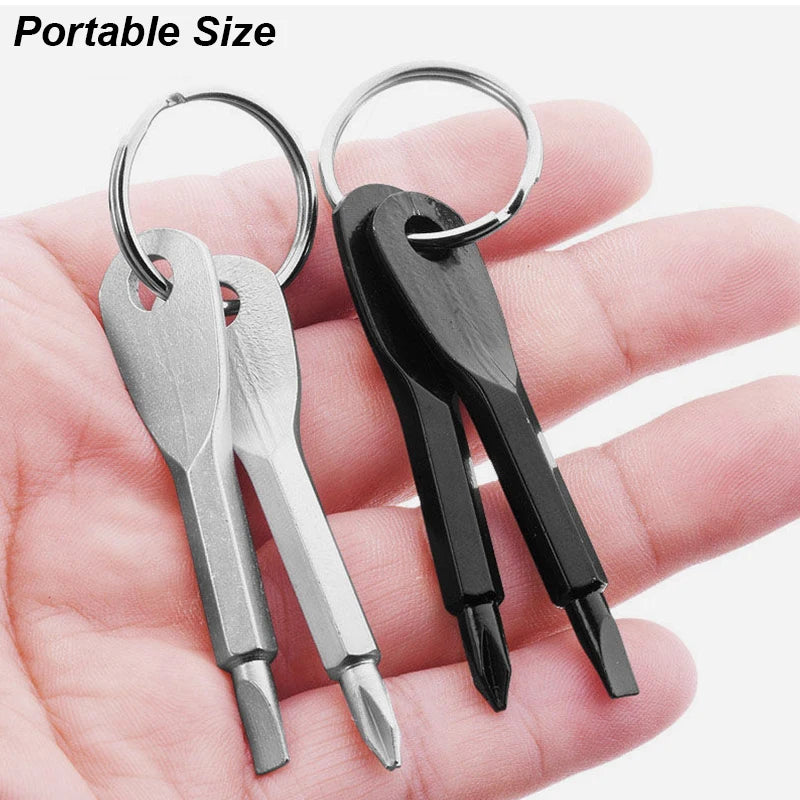 Mini EDC Keychain Screwdriver Set – 4-in-1 Phillips & Flat Head