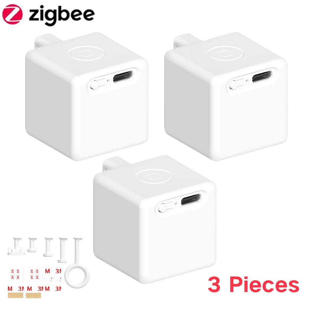 Tuya Smart Touch Finger Robot ZigBee 3.0 Chargeable Switch Button Pusher Bot Remote Control App Support Alexa Google Home Alice Peaceful Pleasures Health and Wellness 3pcs Fingerbot kit