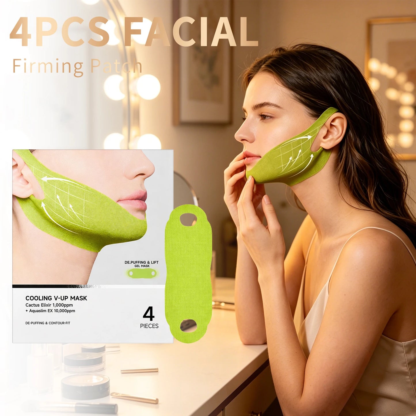 4PCS Facial Lifting Tape – V-Face Firming & Chin Patches