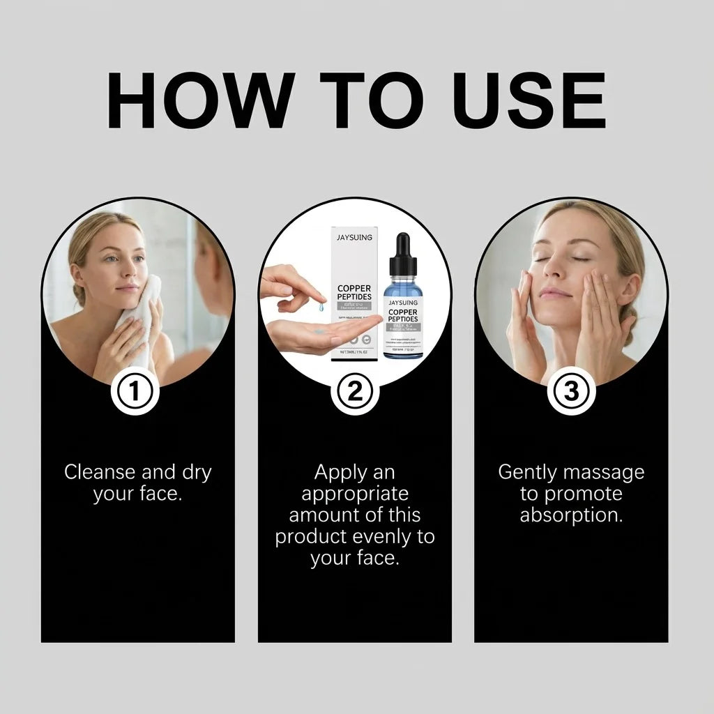 Copper Peptide Face Serum Repair Skin Firming Facial Loosen Skin Brighten Dullness Deeply Hydrate Hyaluronic Acid Face Essence Peaceful Pleasures Health and Wellness
