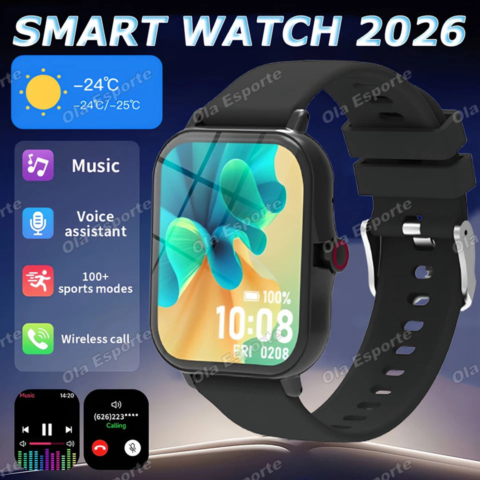 New Smart Watch Gps Tracking Bluetooth Call Message Alert Music Player Heart Rate Monitor Pedometer Smart Watch for Android IOS Peaceful Pleasures Health and Wellness Black