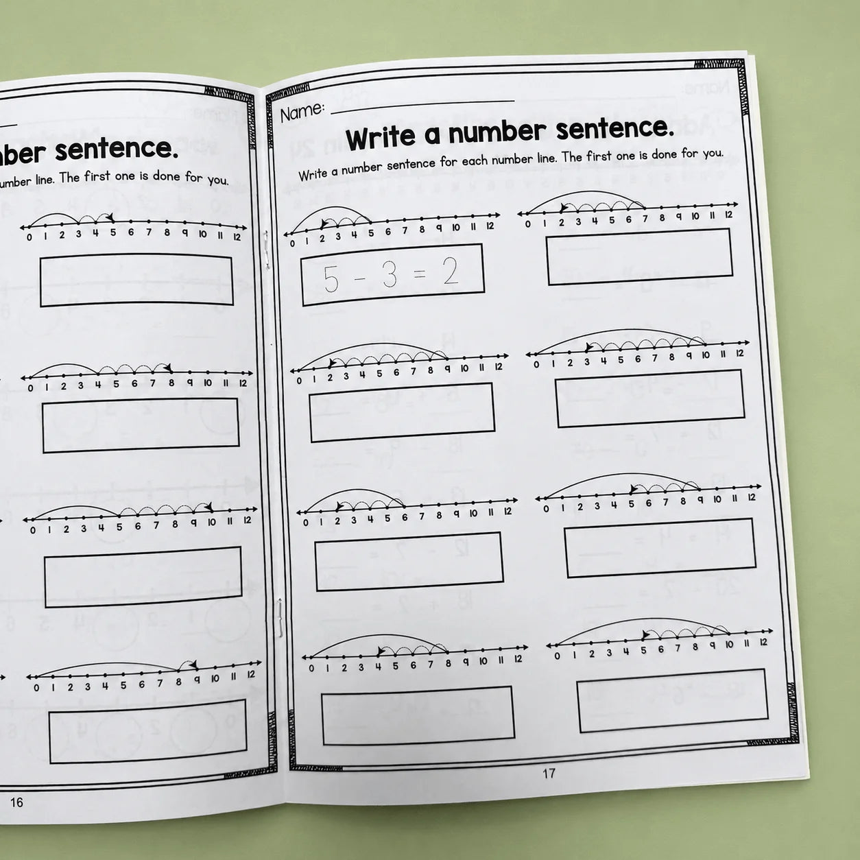Missing Addends Math Workbook 32 Pages Number Line Addition