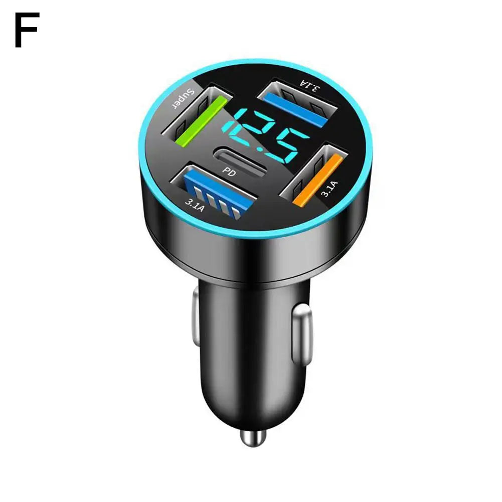 66W USB JMG-PD+QC3.0 Car Digital Display monitoring charger PD Fast Charging Fast Charging Car Mobile Phone Adapter Peaceful Pleasures Health and Wellness F