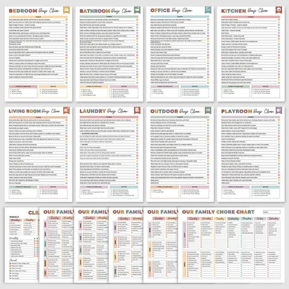 ADHD Cleaning Planner Bundle Home Organization Schedule Weekly