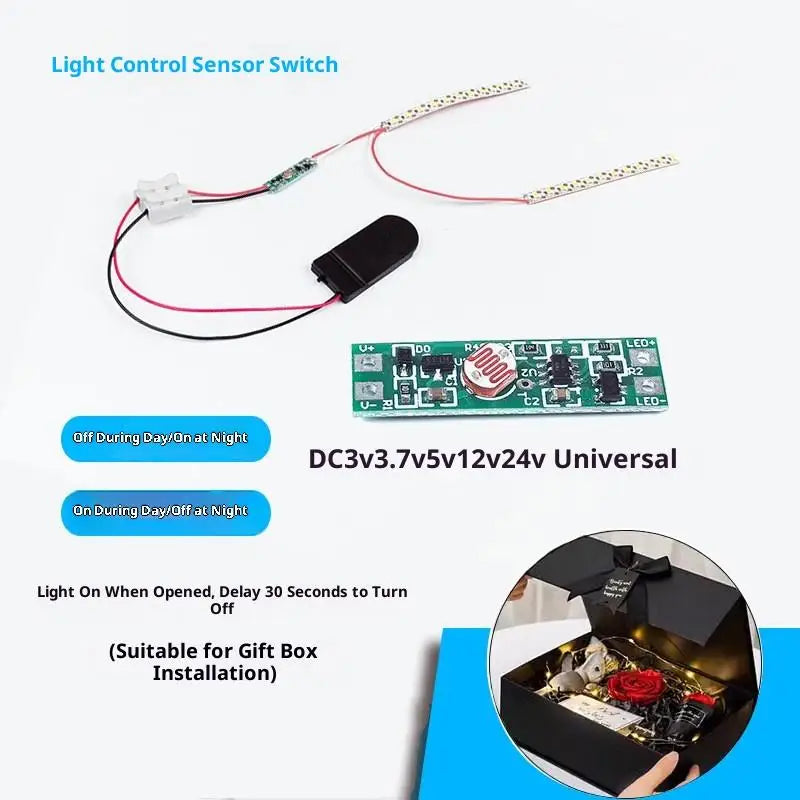 New 8mm Mini Light Sensor Switch Automatically On Light Switch Sensor Photocell Street Lights Switch DC 3V 3.7 V 5V 12V 24V Peaceful Pleasures Health and Wellness