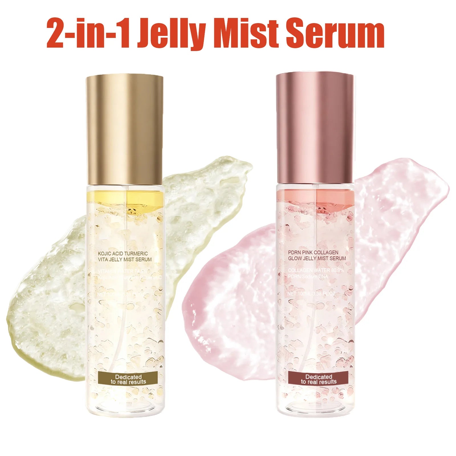 Jelly Mist Serum Brightening Firming Hydrating Face Spray Smoothing Facial Hyaluronic Acid Collagen Moisturizing Skincare Set Peaceful Pleasures Health and Wellness