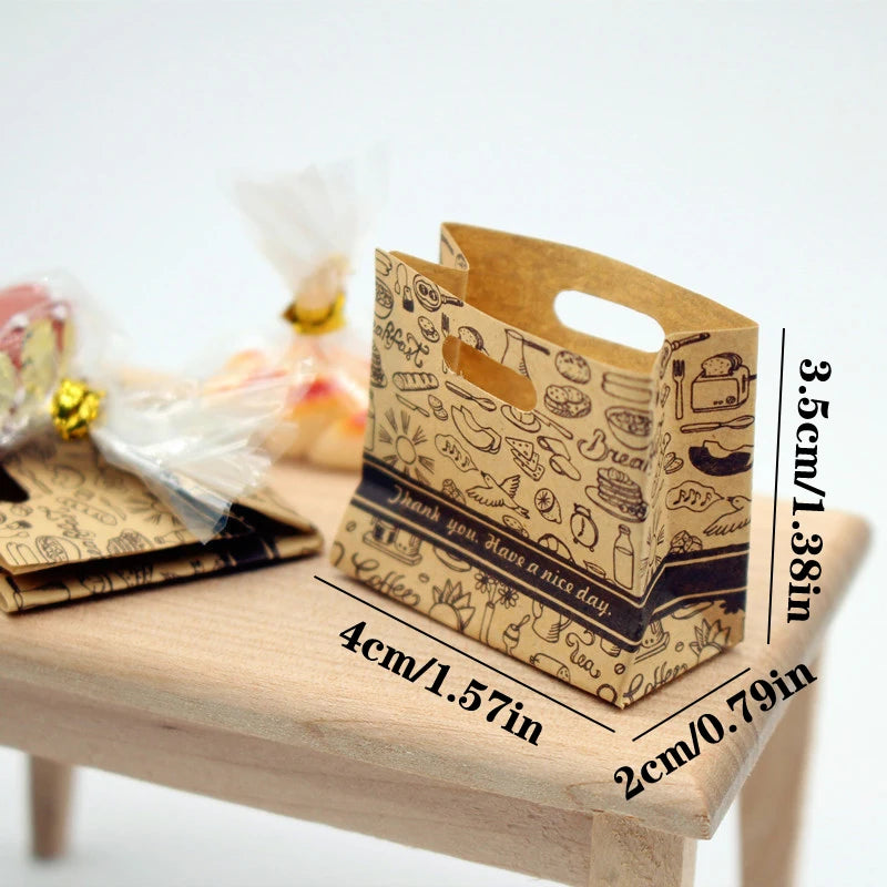 1/12 Dollhouse Mini Bread Bags | Cowhide Paper Accessories 2pcs