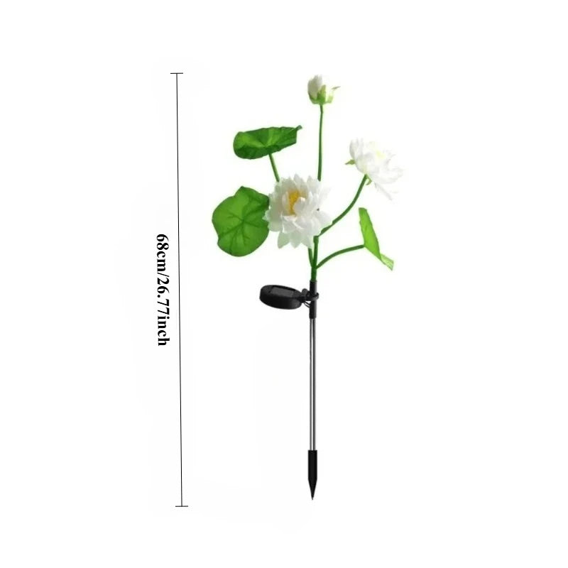 Solar Lotus Flower LED Garden Light | Outdoor Lawn Decor