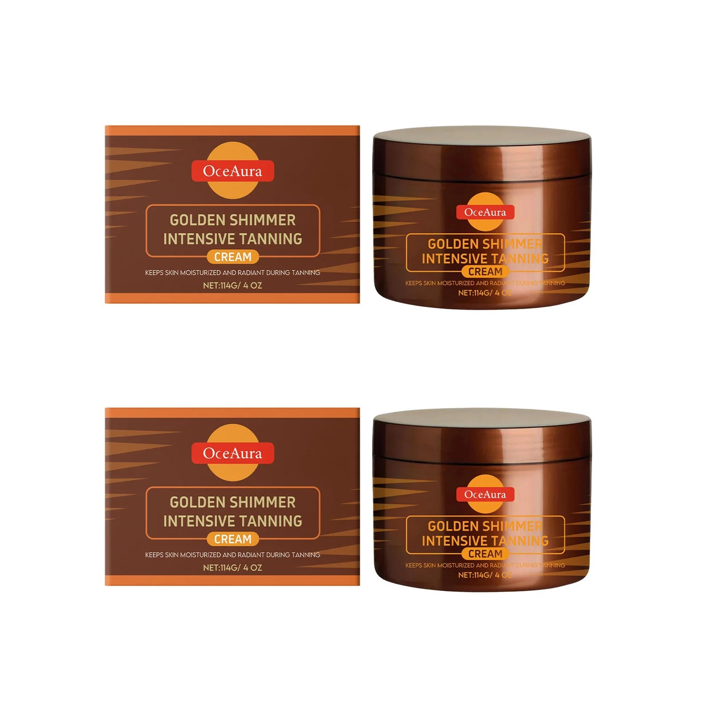 Tanning Accelerator Gel – Self-Tanner & Bronzer Cream 114g Peaceful Pleasures Health and Wellness 2 x 114g Boxed