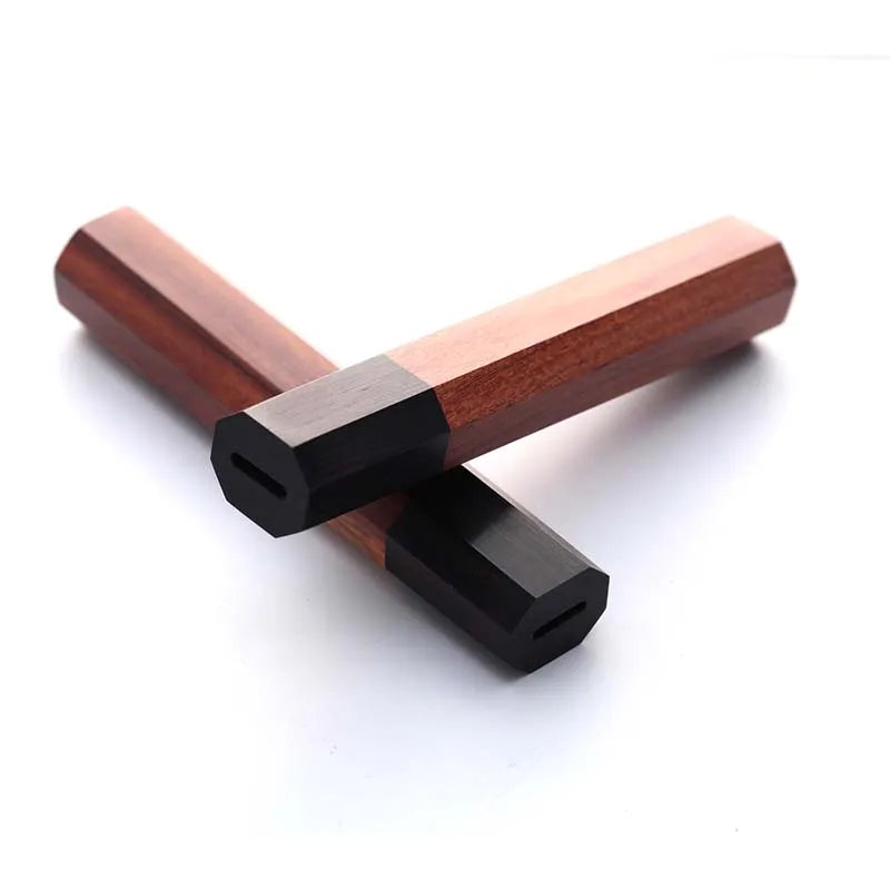 Octagonal Red Wood Kitchen Knife Handle – 135mm Replacement