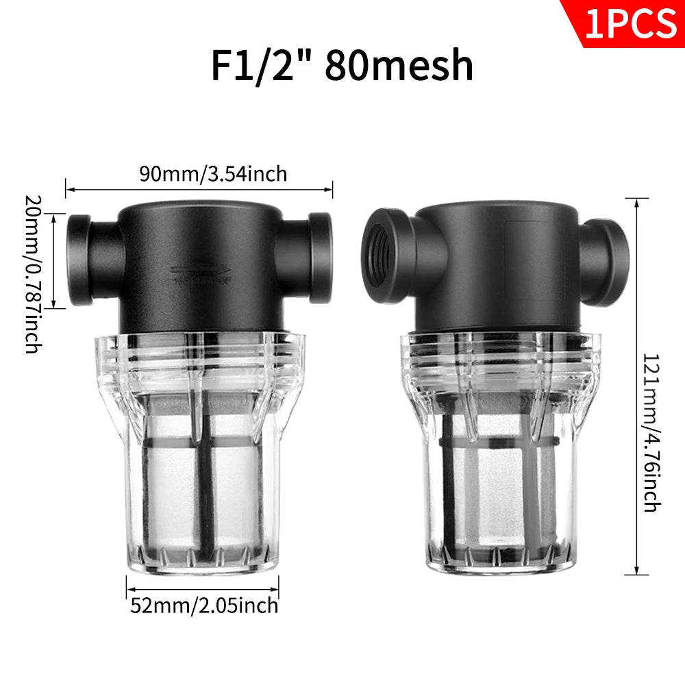 Garden Watering Filter 1/2'' 3/4'' 1'' Plastic Impurity Prefilter Aquaculture Household Water Pipe Filter Irrigation System Peaceful Pleasures Health and Wellness F 0.5 inch 80mesh