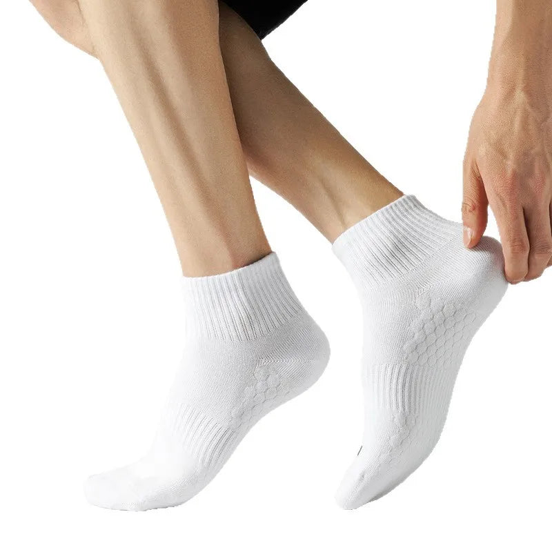 Men's Warm Cotton Short Socks – Black & White Business Sport Set
