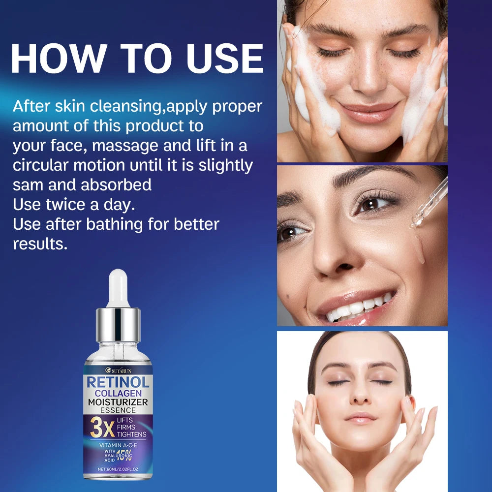 SUYARUN Retinol Collagen Anti-Aging Serum - Firming, Anti-Wrinkle, Hydrating, Elasticity Boost, 30ml for Women & Men. Peaceful Pleasures Health and Wellness