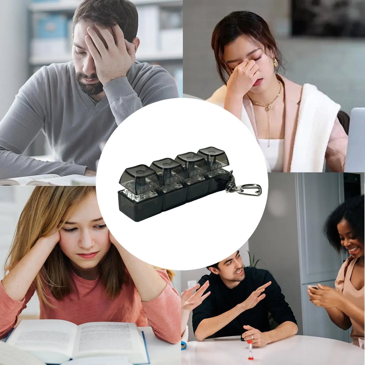 4-Key RGB Keyboard Fidget Toy & Keychain | Clicker Sensory Toy