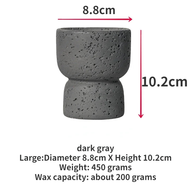 Simple Cement Household Aromatherapy Candles Empty Cups DIY High-value Handicrafts Indoor Candle Holders Decorative Ornaments Peaceful Pleasures Health and Wellness large dark gray