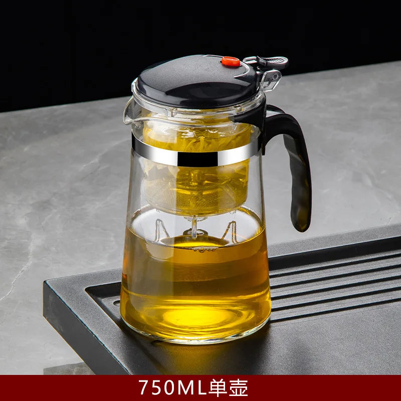 HMLOVE Heat Resistant Glass Teapot Puer Kettle Tea Infuser Filter