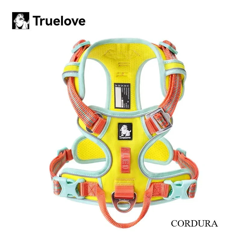 Truelove New Pet Harness Premium Anti Pull Reflective Light Up Nylon Breathable Adjustable Dog Harness Training Vest TLH5657 Peaceful Pleasures Health and Wellness Blazing Yellow XS China Mainland