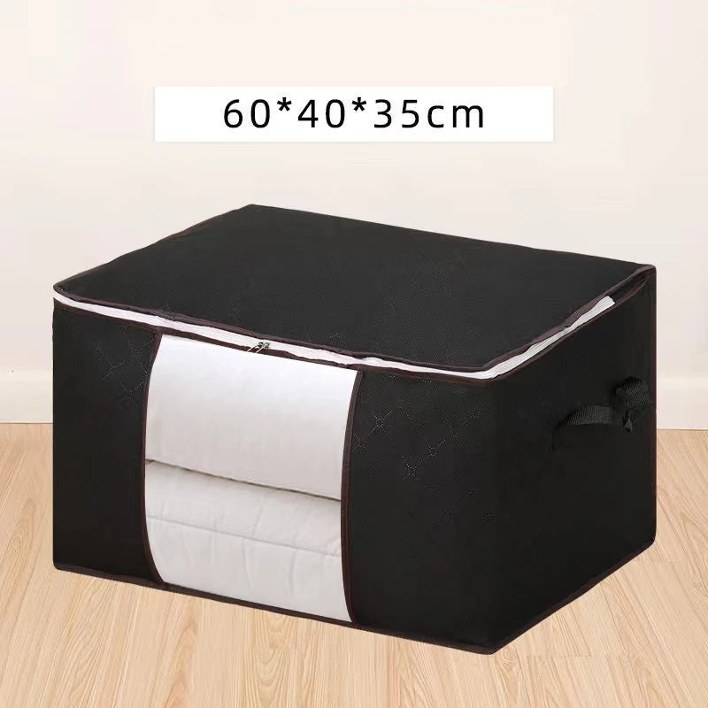 Quilt storage bag, clothing sorting bag, moving and organizing household bedding storage box, supplies Peaceful Pleasures Health and Wellness Black 1pcs