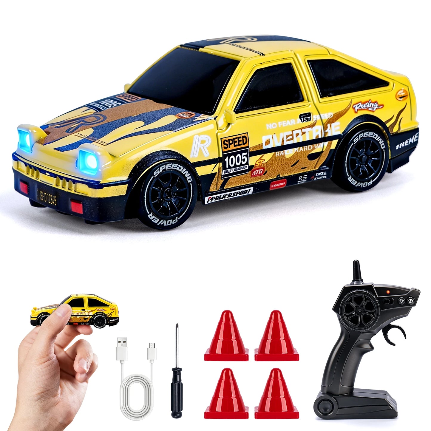 1 64 Speed Drift RC Car Mini Racing Model Light 4WD Remote Control