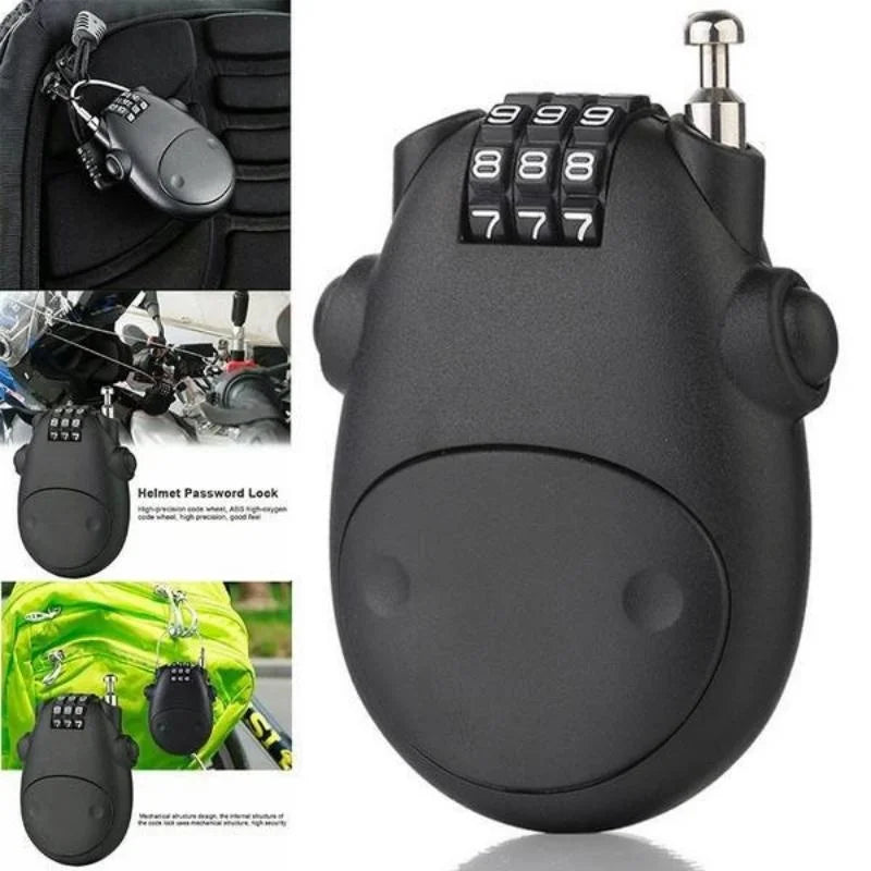 Retractable Steel Cable Combination Lock – Bike, Helmet & Travel Cable Combination Lock Peaceful Pleasures Health and Wellness